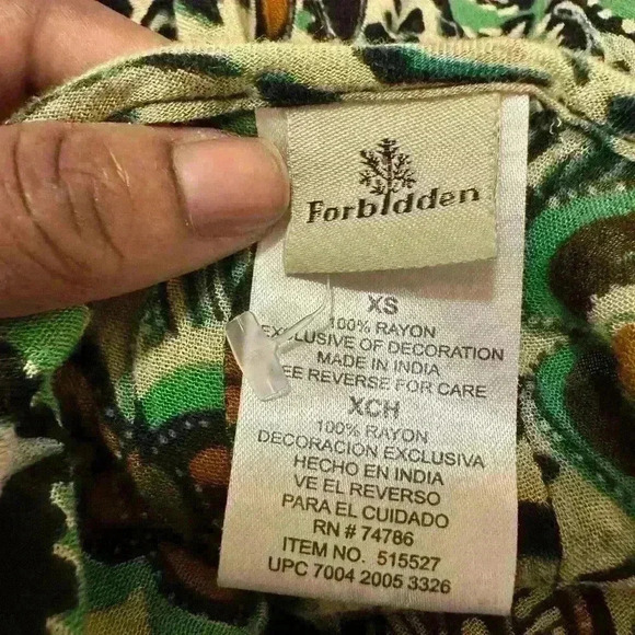 Forbidden Dress L Boho Flowy Rayon Beaded Lace Trim Hippie Festival Sundress - Picture 6 of 6